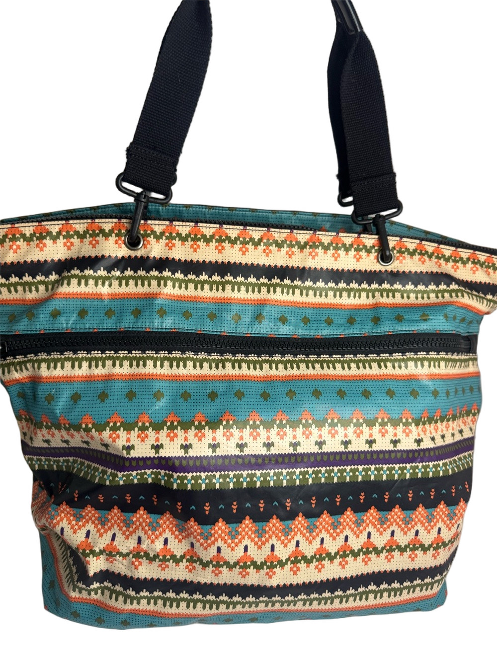 #335 Shiraleah Chicago Large Nylon Multicolor Tote Bag